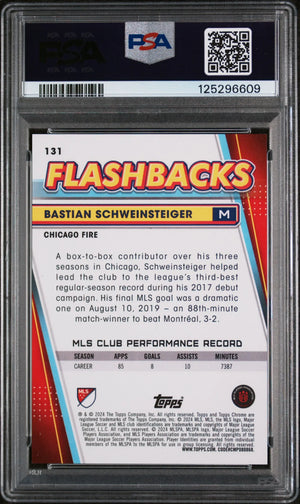 Bastian Schweinsteiger Black /10 PSA 10 Flashbacks 2024-25 Topps Chrome MLS 