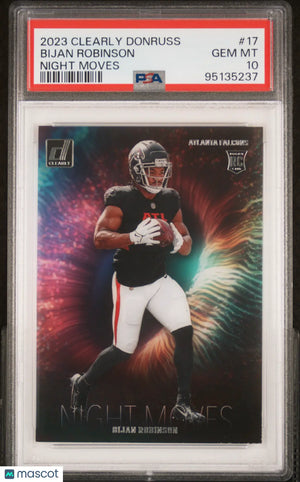 Bijan Robinson Night Moves PSA 10 SP SSP 2023 Clearly Donruss RC Rookie 