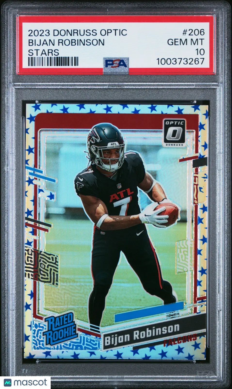 Bijan Robinson Stars PSA 10 RC Rated Rookie 2023 Panini Donruss Optic 