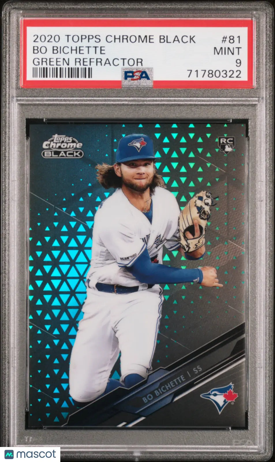 Bo Bichette 2020 Topps Chrome #81 Green Refractor PSA 9 