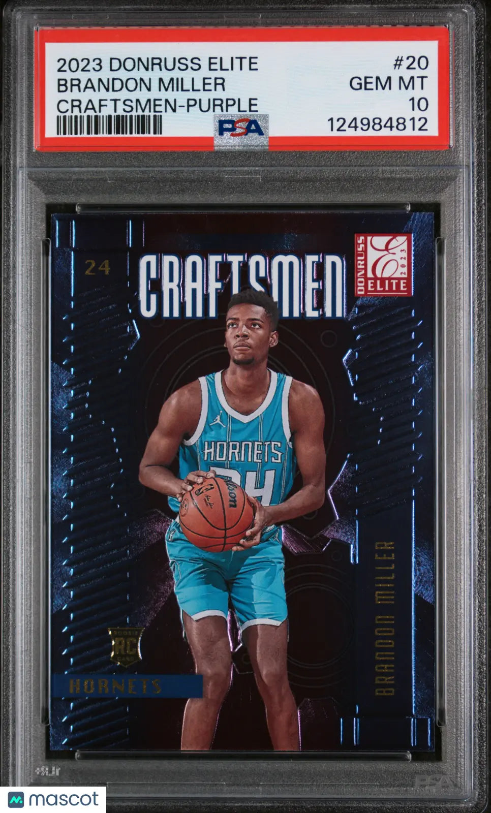 Brandon Miller RC /49 Purple PSA 10 Rookie 2023-24 Donruss Elite Craftsmen 