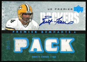 Brett Favre UD Premier /15 15/15 Remnants Patch Auto 2007 
