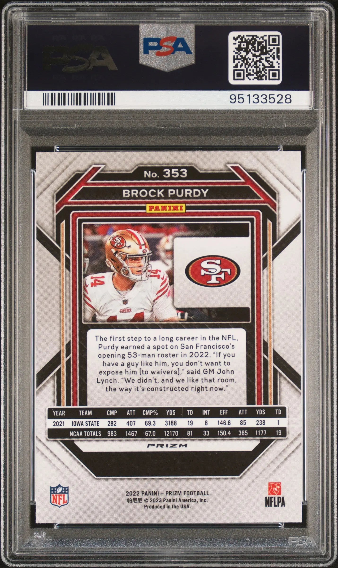 Brock Purdy Green RC Rookie Retail PSA 9 2022 Panini Prizm 49ers San Francisco 