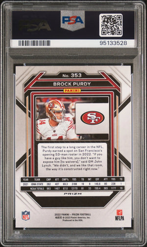 Brock Purdy Green RC Rookie Retail PSA 9 2022 Panini Prizm 49ers San Francisco 