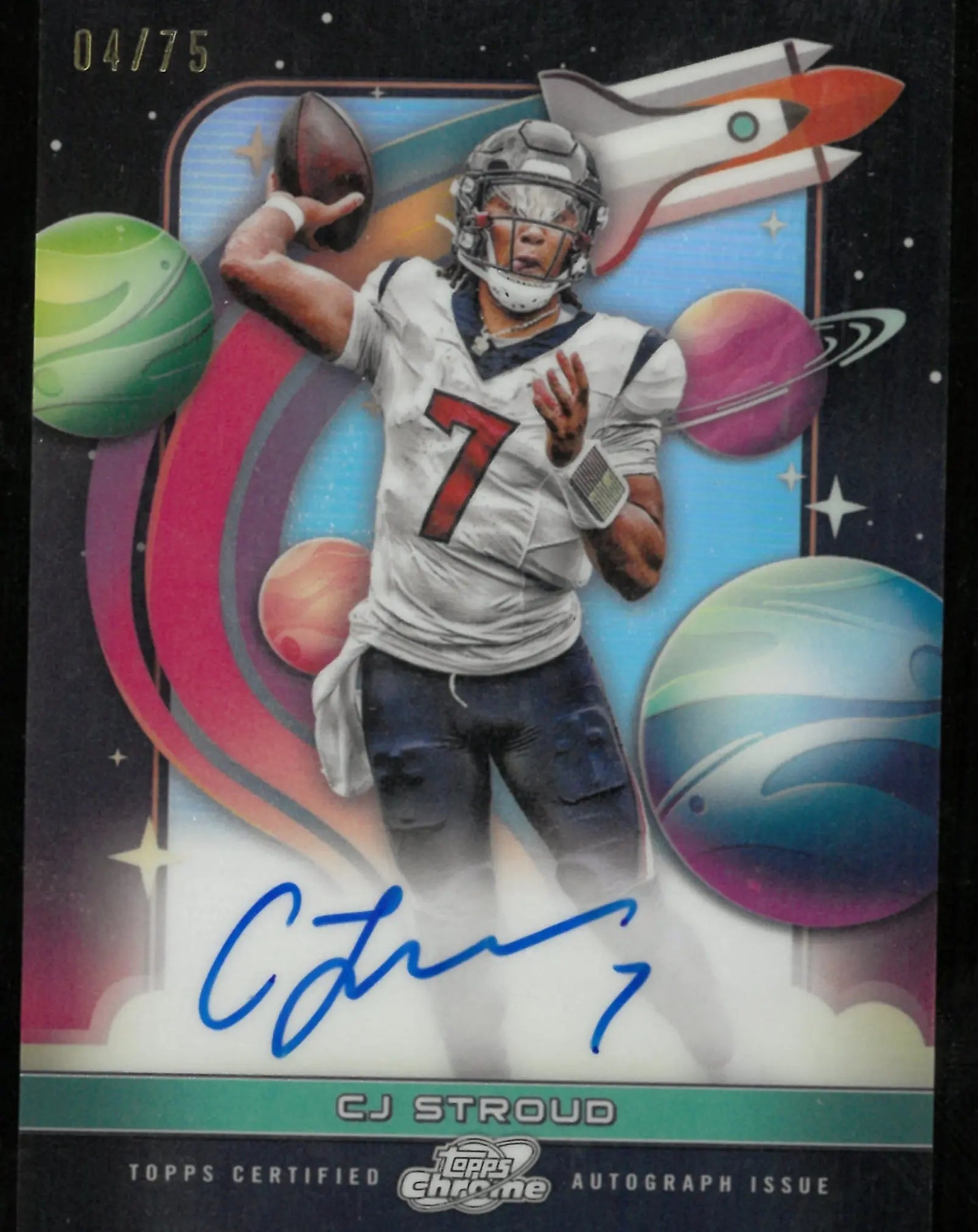 CJ Stroud /75 Auto 2024 Topps Chrome Cosmic Flight Signatures 