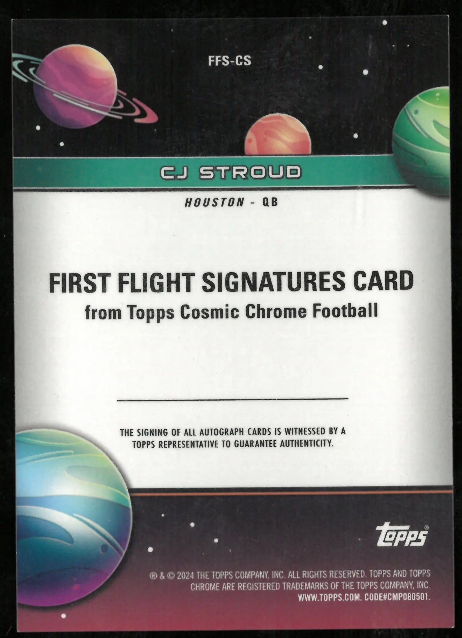 CJ Stroud /75 Auto 2024 Topps Chrome Cosmic Flight Signatures 