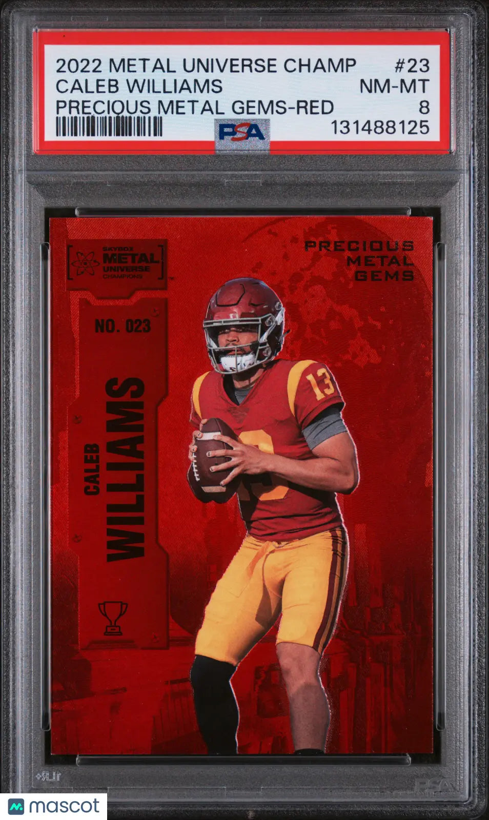 Caleb Williams RED PMG /100 PSA 8 RC 2022 Metal Universe Precious Gems 