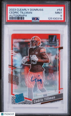 Cedric Tillman RC Autograph PSA 9 Auto Rookie 2023 Panini Clearly Donruss 