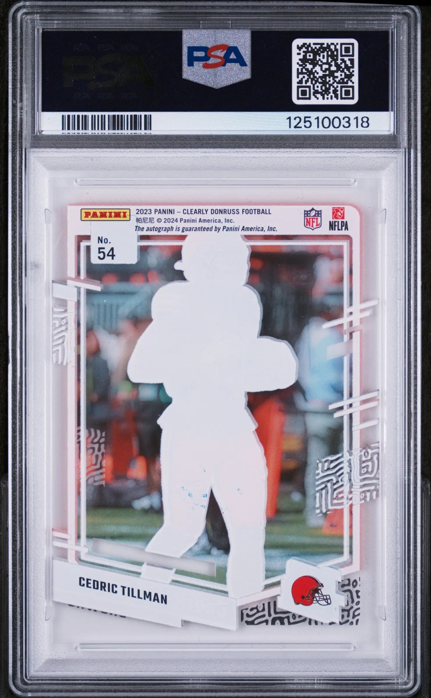 Cedric Tillman RC Autograph PSA 9 Auto Rookie 2023 Panini Clearly Donruss 