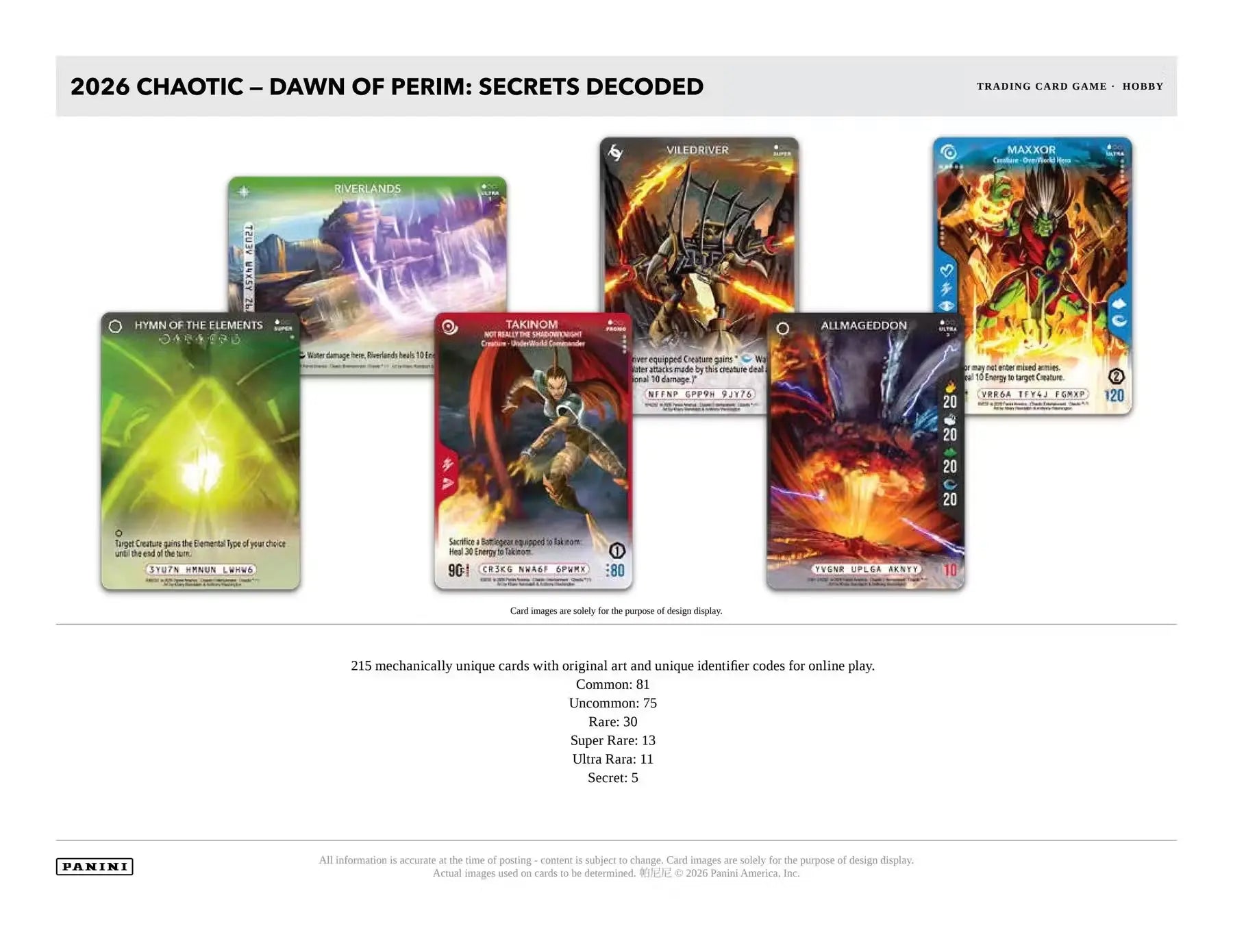 Chaotic - Dawn of Perim: Secrets Decoded - Foundation Deck - Display 