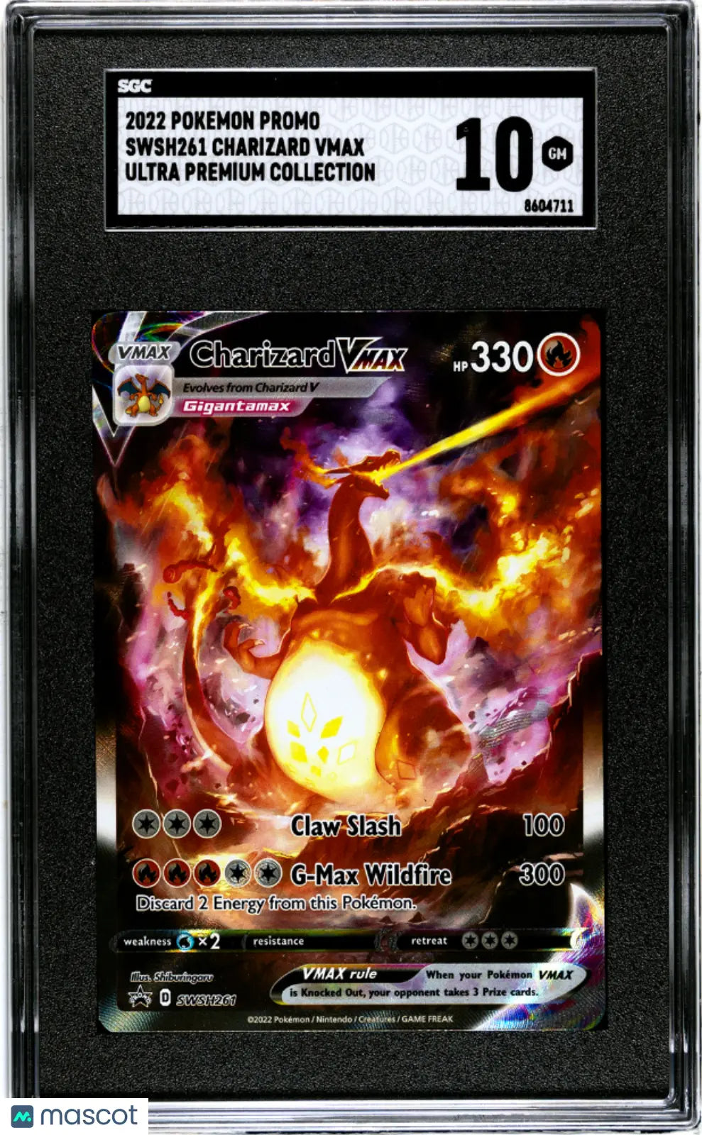 Charizard SGC 10 GEM MINT VMAX SWSH261 PROMO 2022 Pokemon UPC Ultra Premium 