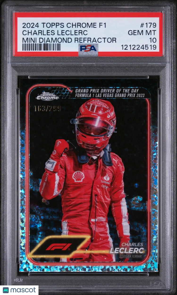Charles Leclerc /299 PSA 10 Mini Diamond Refractor 2024 Topps Chrome F1 Formula 