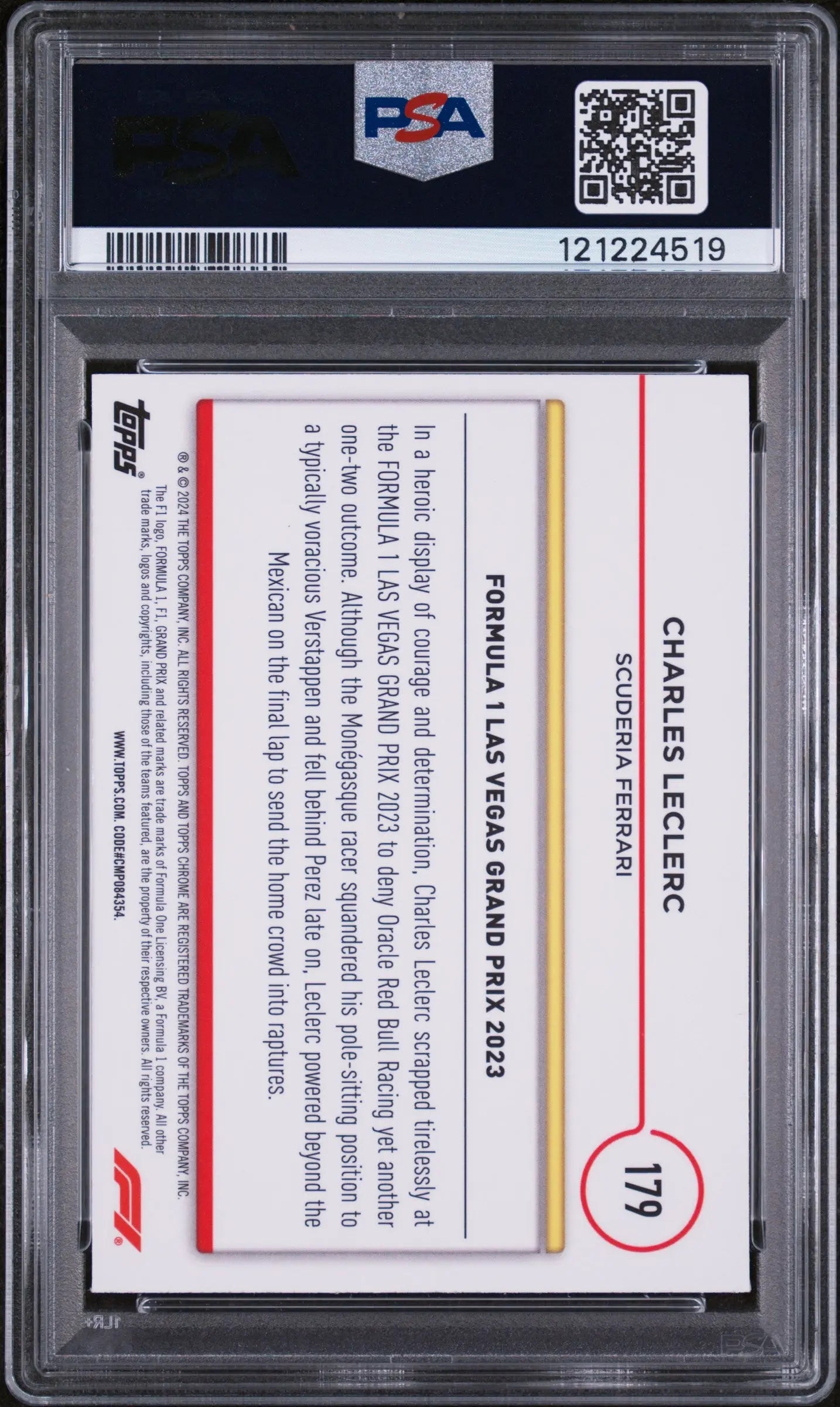 Charles Leclerc /299 PSA 10 Mini Diamond Refractor 2024 Topps Chrome F1 Formula 