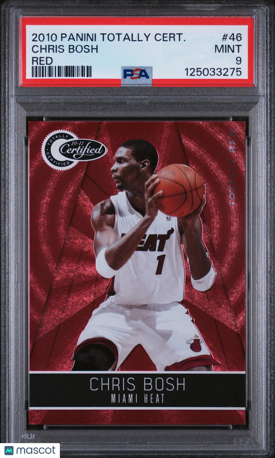 Chris Bosh #46 Red PSA 9 2010-11 10-11 Panini Totally Certified /499 