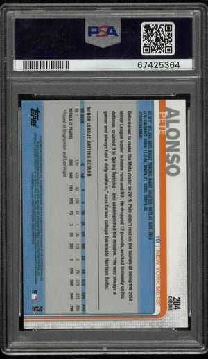 Chrome Pete Alonso #204 Prism Refractor PSA 10 2019 Topps RC Rookie 