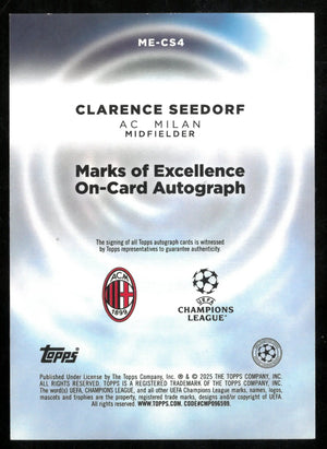 Clarence Seedorf /50 Auto GOLD 2024-25 Topps UEFA 