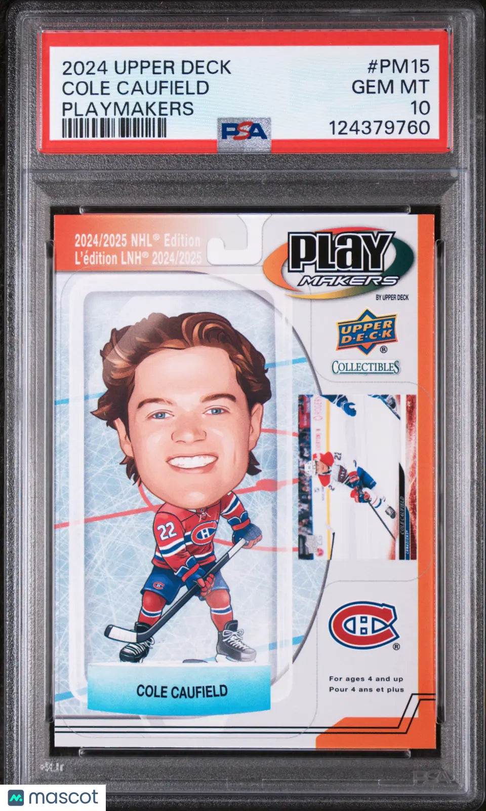 Cole Caufield Playmakers PSA 10 SP 2024-24 24-25 UD Upper Deck 