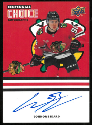 Connor Bedard Auto Blackhawks UD Centennial Choice 2025-26 SSP 