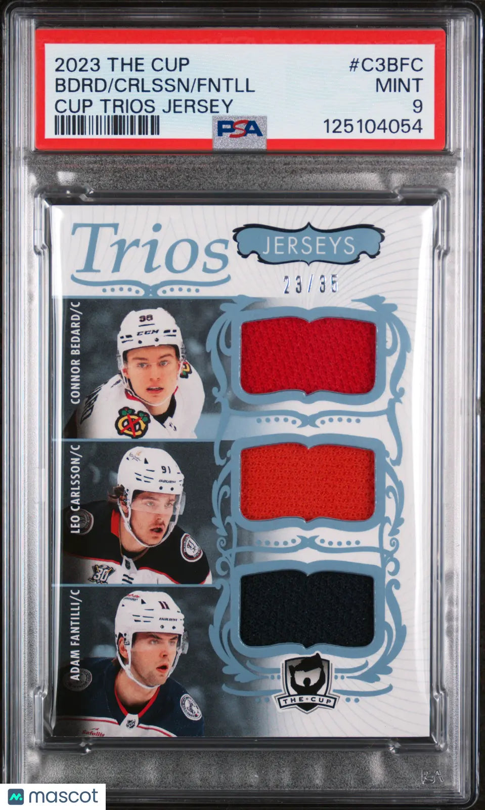 Connor Bedard Fantilli Carlsson RC Rookie TRIOS JERSEY /35 UD The Cup 2023-24 