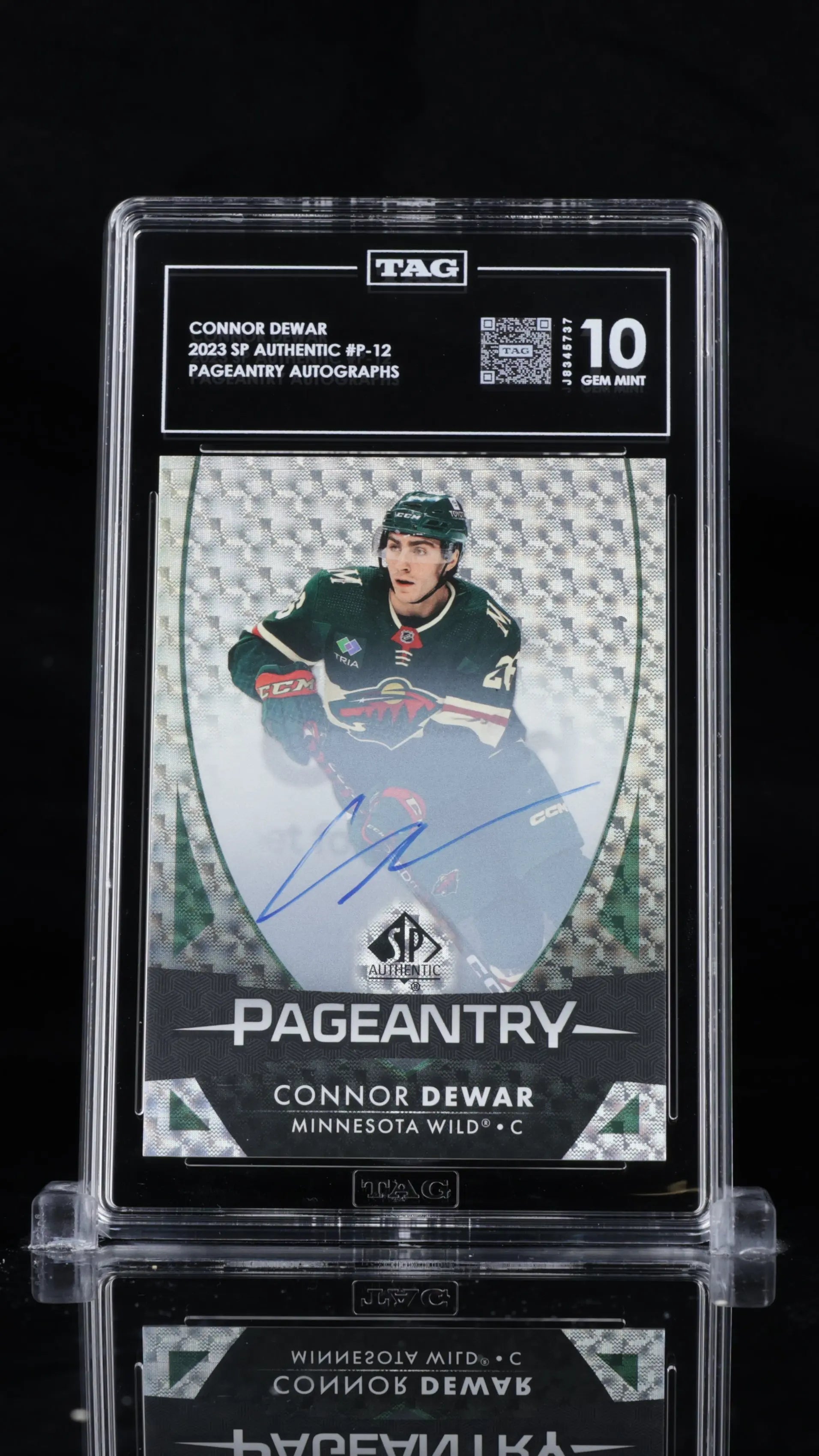 Connor Dewar Auto RC Green Pageantry Rookie Autograph TAG 10 GEM SP Authentic 