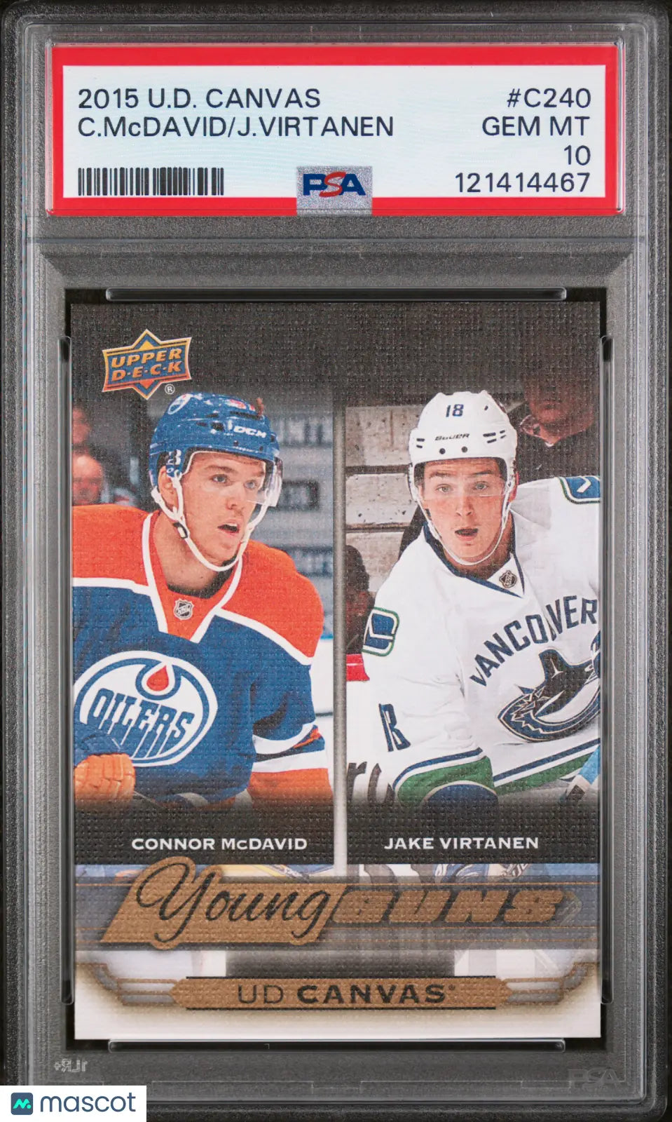 Connor McDavid Jake Virtanen RC PSA 10 Canvas Young Guns Checklist Rookie 15-16 