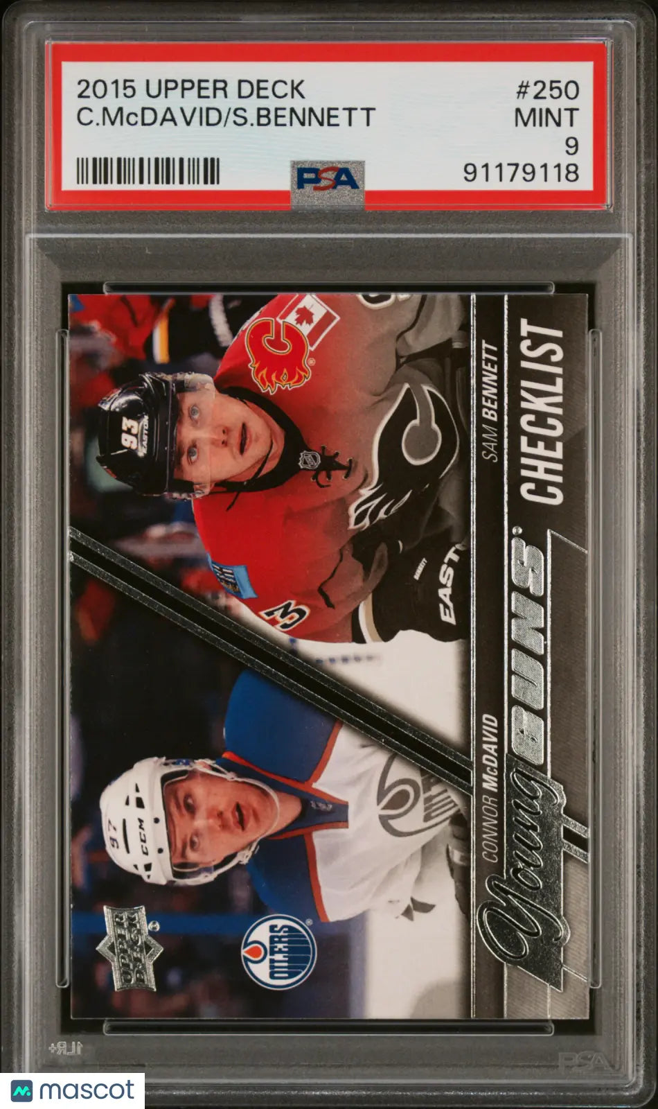 Connor McDavid Sam Bennett PSA 9 Young Guns Checklist 2015-16 UD Upper Deck RC 