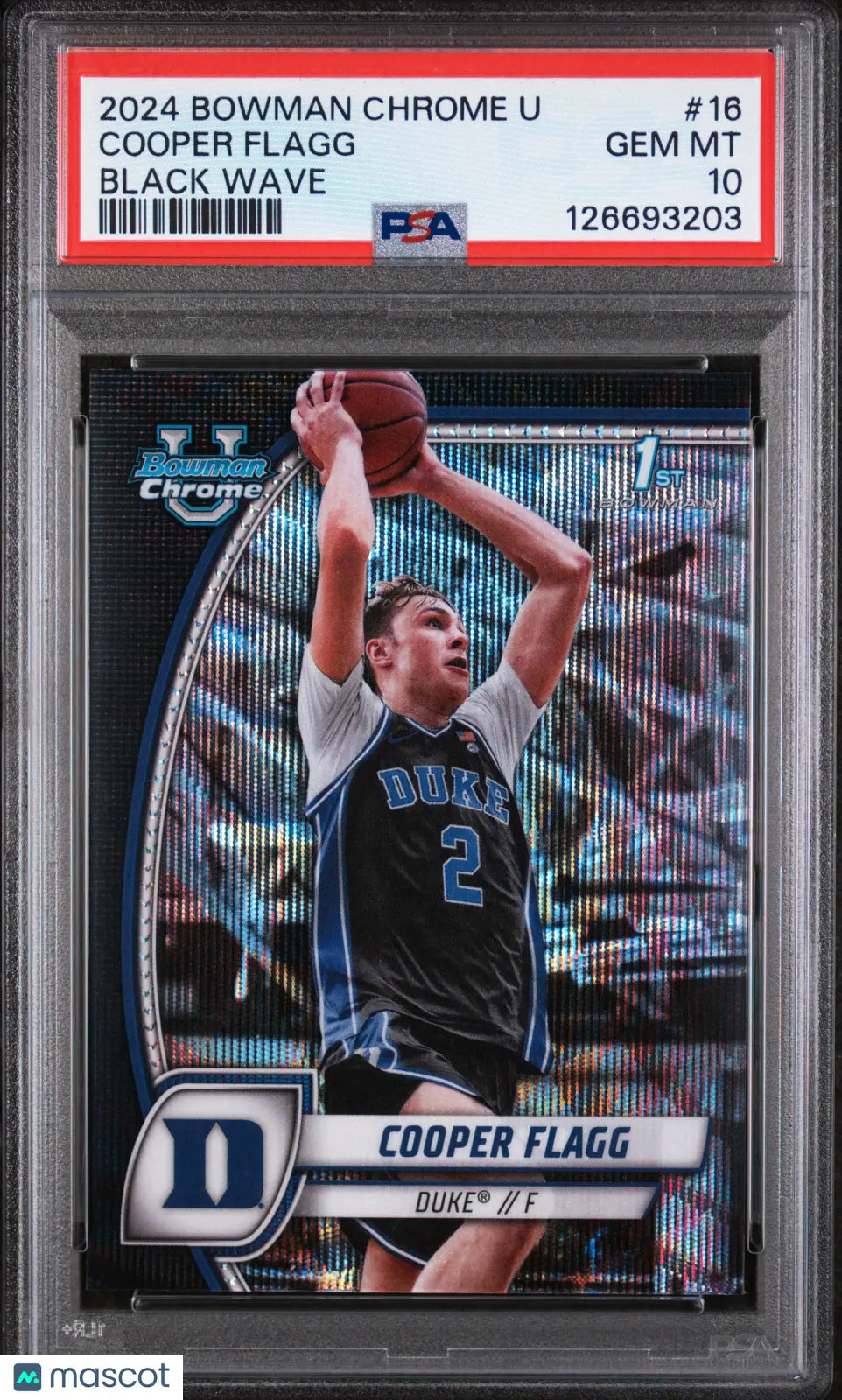 Cooper Flagg RC Rookie 1st PSA 10 Black Wave 2024-25 24-25 Bowman Chrome U 