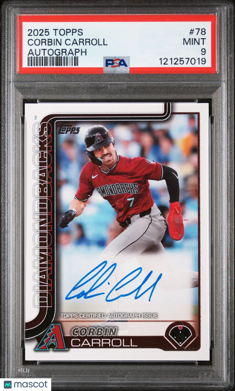 Corbin Carroll Autograph PSA 9 2025 Topps REAL ONES #78 On Card Auto 