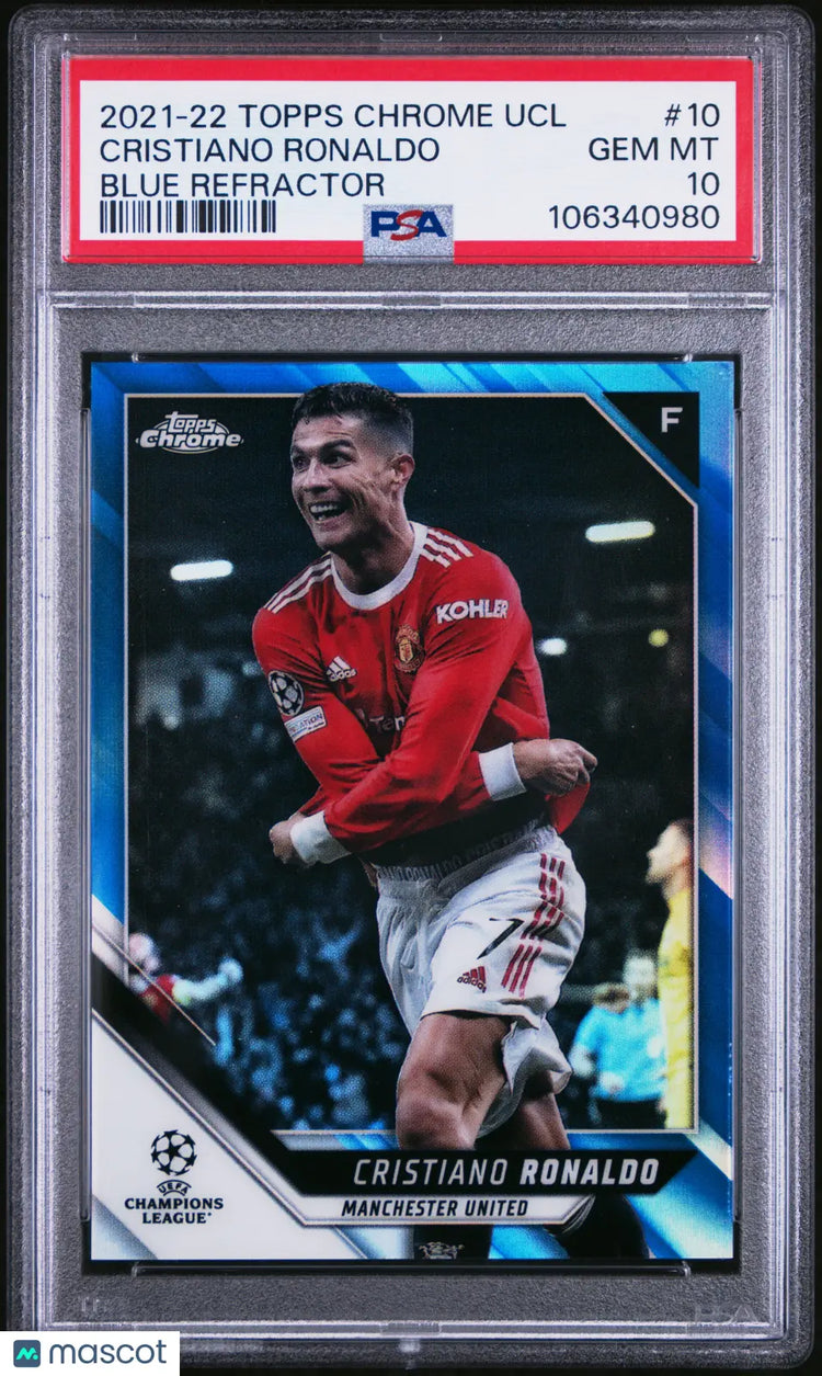 Cristiano Ronaldo PSA 10 /150 2021-22 Topps Chrome UEFA Champions Blue