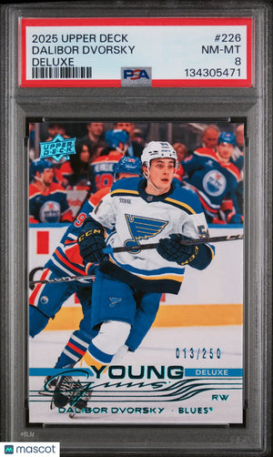 Dalibor Dvorsky Deluxe PSA 8 Young Guns /250 PSA 8 RC Rookie 2025-26 Upper Deck 