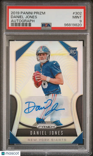 Daniel Jones PSA 9 RC Auto Rookie Autograph 2019 Panini Prizm Silver 