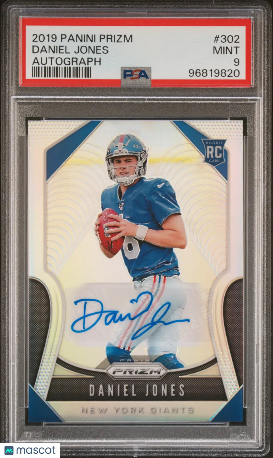 Daniel Jones PSA 9 RC Auto Rookie Autograph 2019 Panini Prizm Silver 