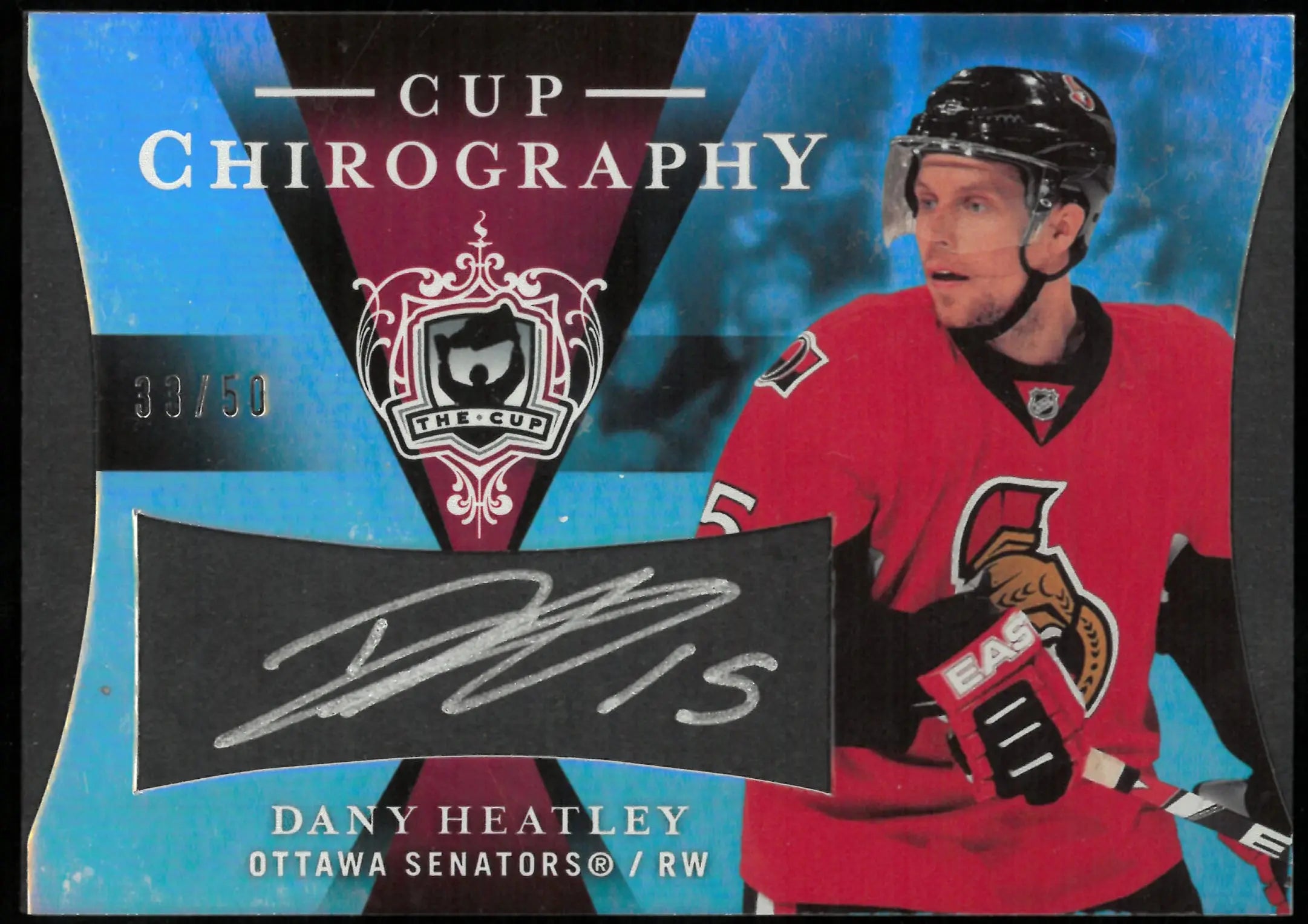 Dany Heatley /50 Auto The Cup Chirography 2007-08 UD Autograph 