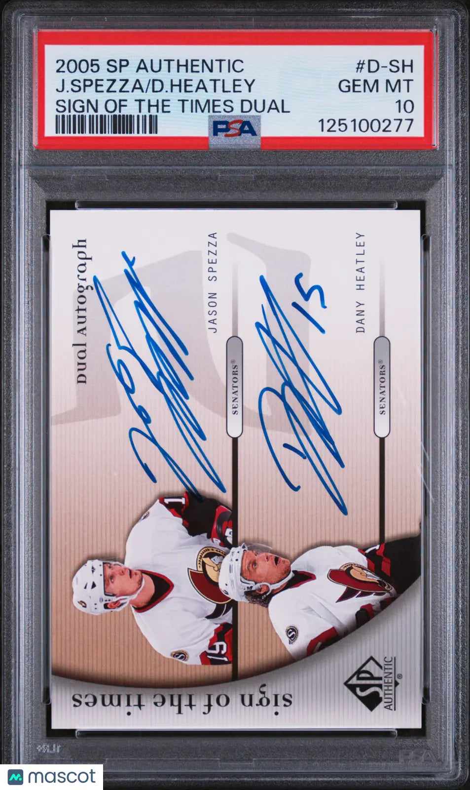 Dany Heatley Jason Spezza Dual PSA 10 Sign of the Times POP2 05-06 SP Authentic 