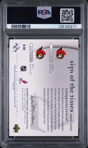 Dany Heatley Jason Spezza Dual PSA 10 Sign of the Times POP2 05-06 SP Authentic 