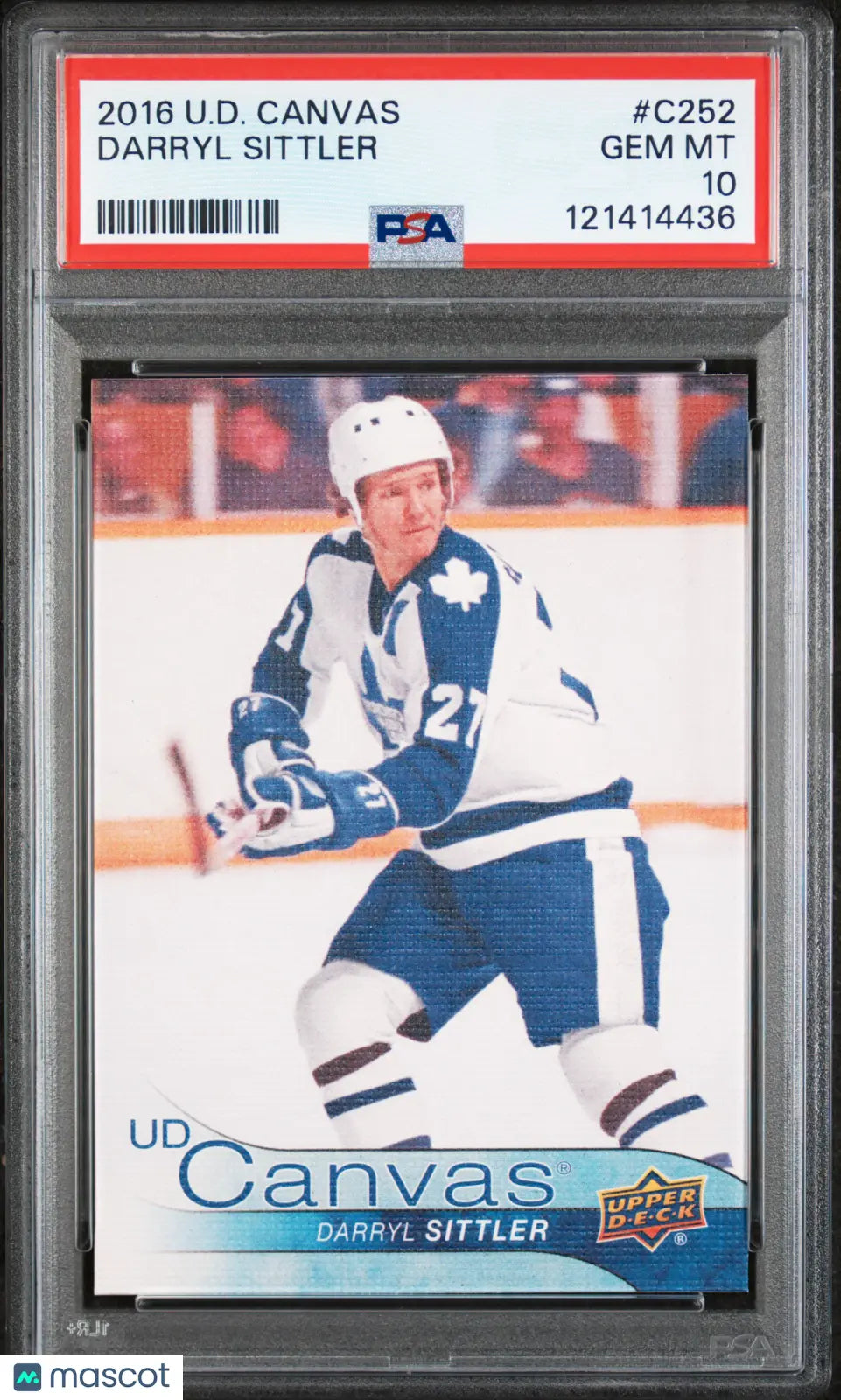 Darry Sittler PSA 10 Canvas Retired GEM Upper Deck UD 2016-17 SP Maple Leafs 