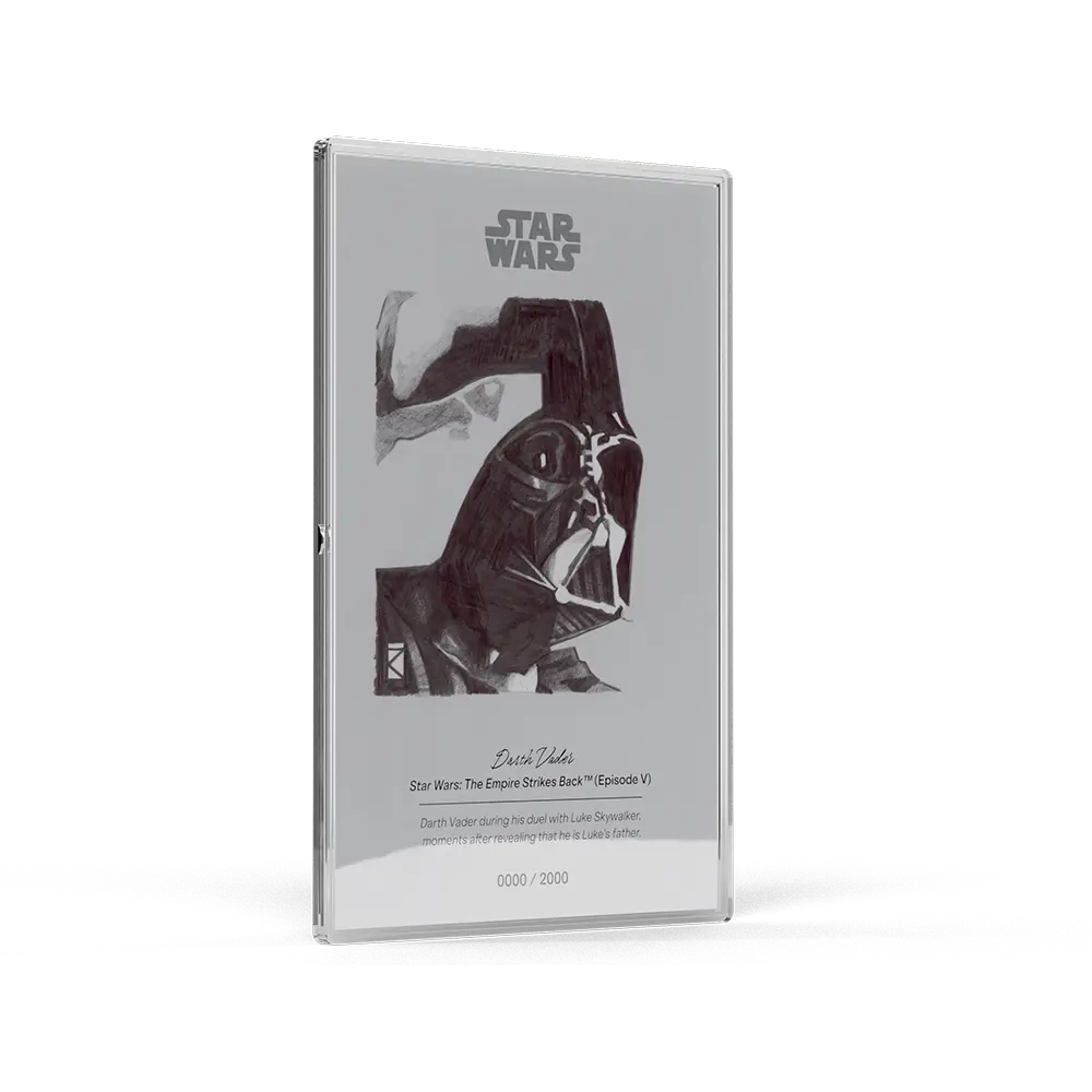 Darth Vader Sketch Art Silver Foil Collectible 
