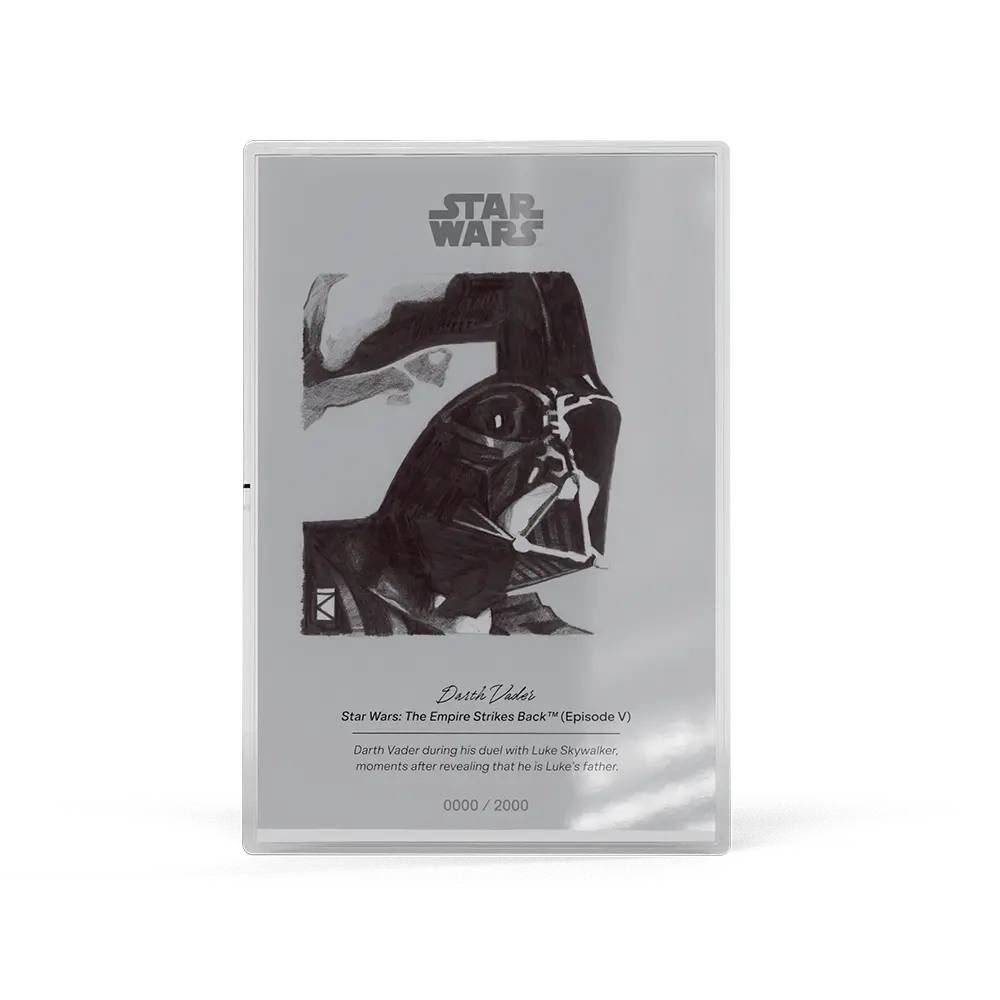 Darth Vader Sketch Art Silver Foil Collectible 