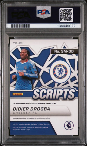 Didier Drogba Auto PSA 10 Autograph Scripts Mosaic 2021-22 PL 