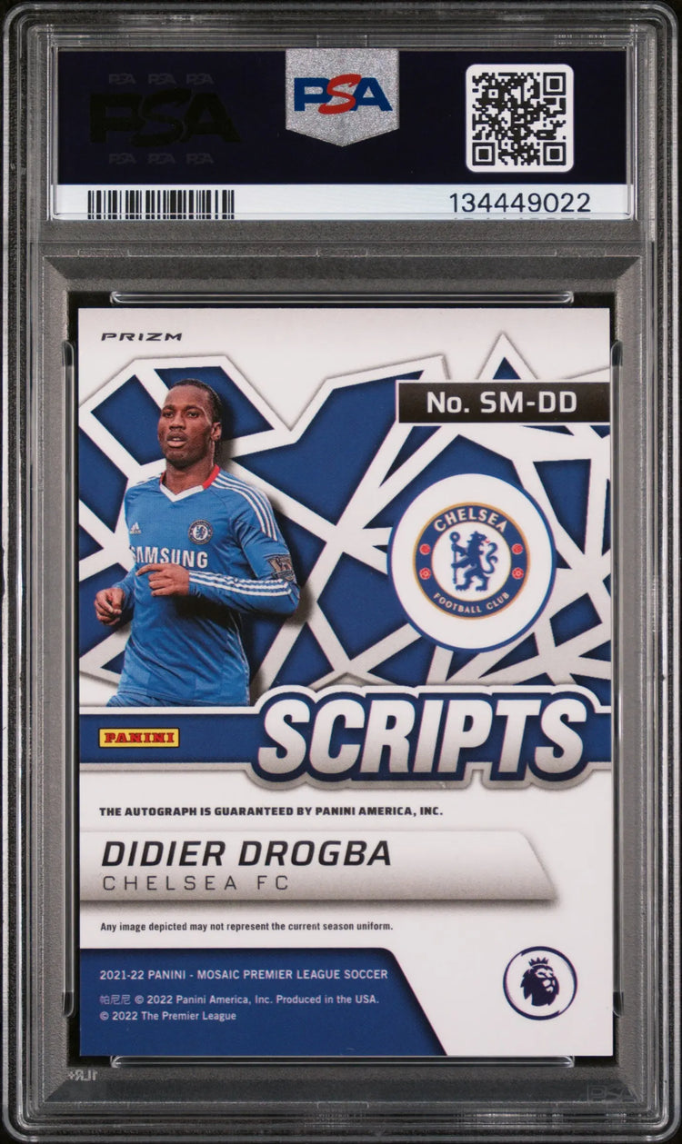 Didier Drogba Auto PSA 10 Autograph Scripts Mosaic 2021-22 PL 