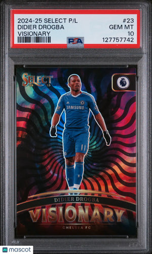 Didier Drogba SP SSP PSA 10 Visionary 2024-25 Panini Select Premier League 