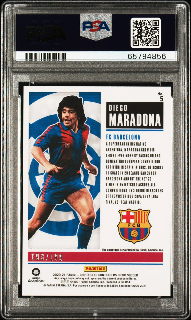 Diego Maradona Contenders /199 PSA 10 AUTO 10 Autograph Chronicles 2020 Historic 