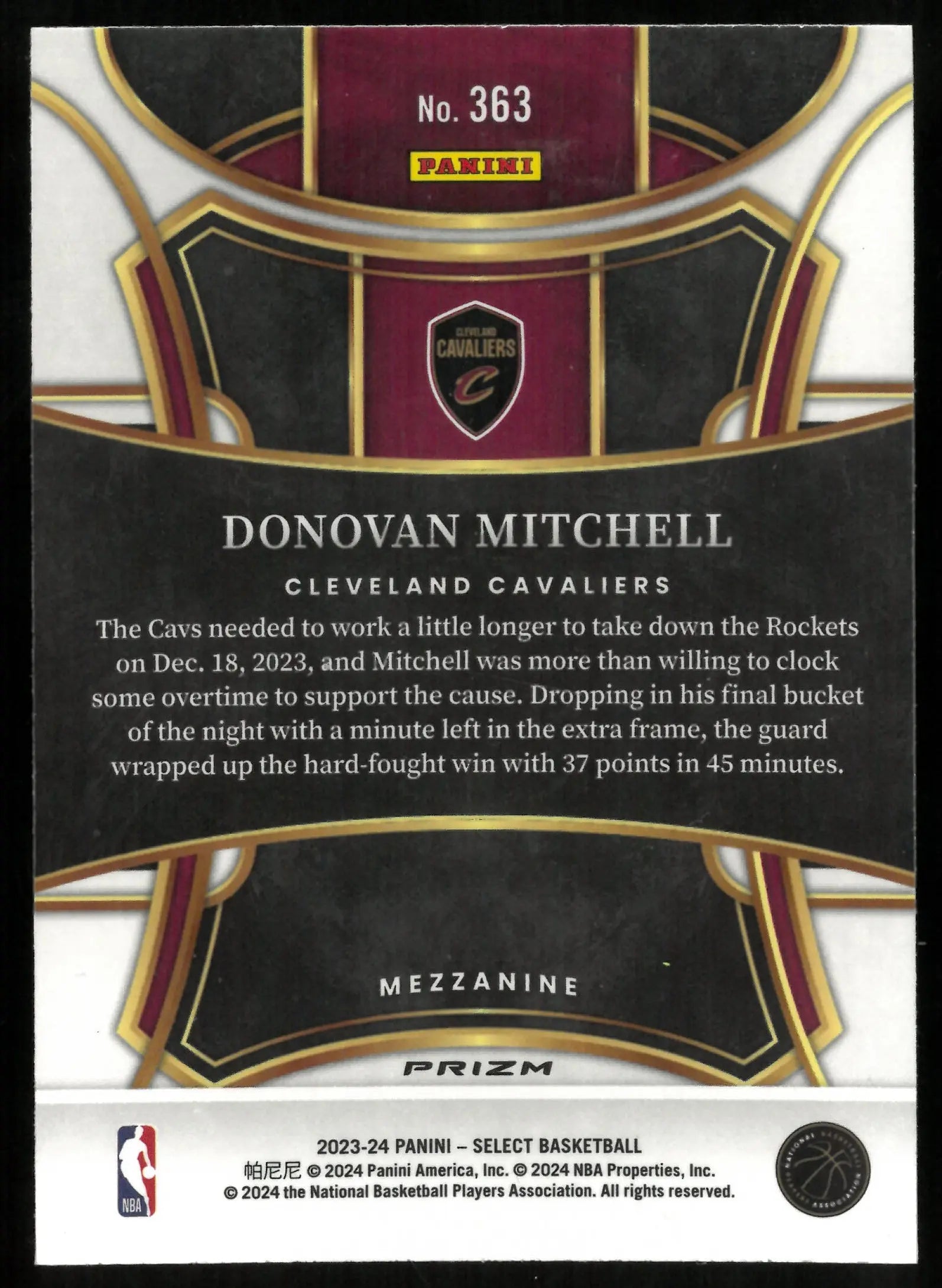 Donovan Mitchell Select Tiger Stripe 2023-24 23-24 