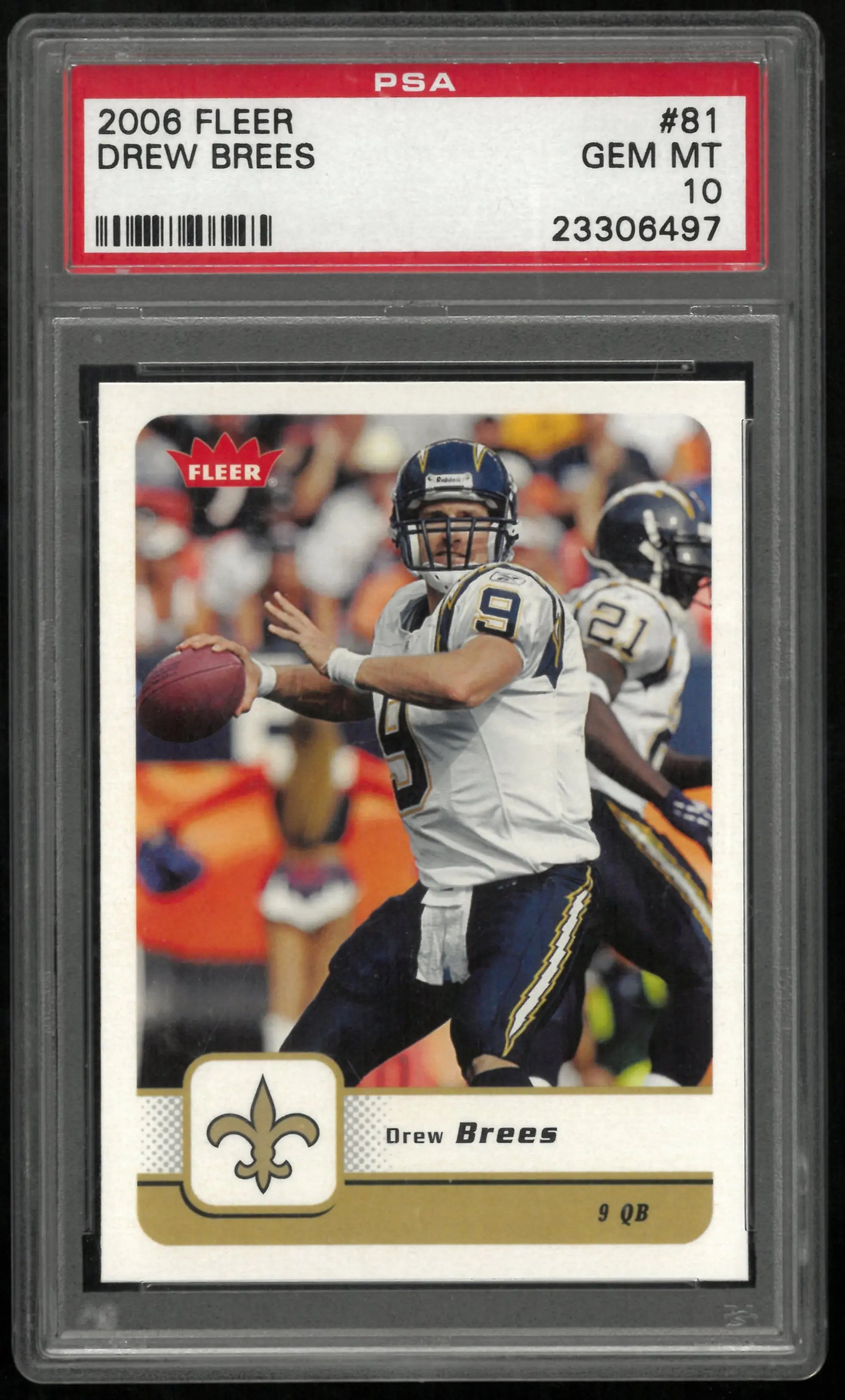Drew Brees 2006 Fleer PSA 10 #81 New Orleans Saint 