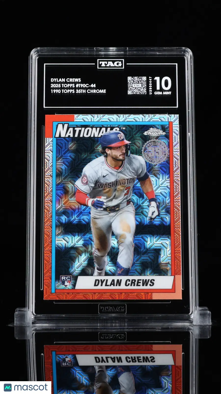 Dylan Crews RC 35th Silver Pack TAG 10 GEM MINT Rookie Mojo 2025 Topps Chrome 