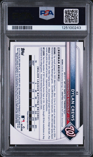 Dylan Crews RC Rookie /99 PSA 9 2025 Bowman Green 99/99 