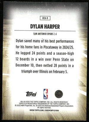 Dylan Harper Home Court RC Rookie Topps 2025-26 25-26 