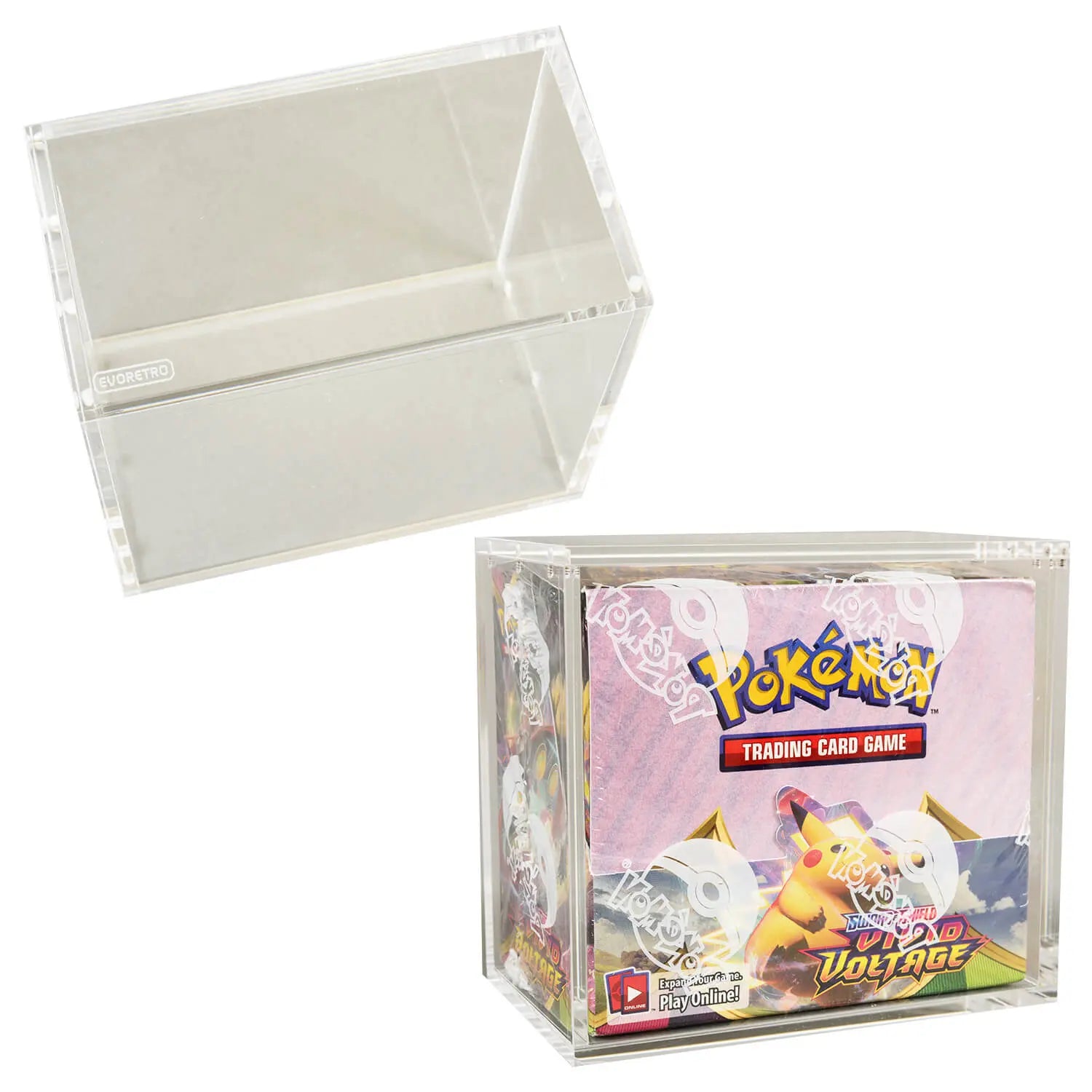 EVORETRO Acrylic Case for Pokemon Booster Box with Magnetic Lid Pack of 1 