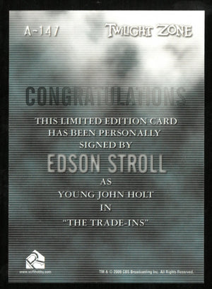 Edson Stroll as Young John Holt Twilight Zone Auto Autograph #A-147 