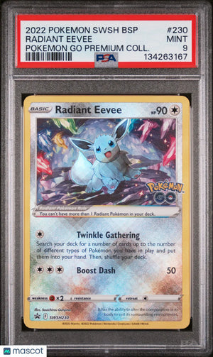 Eevee Pokemon Go Premium Coll. PSA 9 SWSH230 2022 Black Star Promo Radiant 